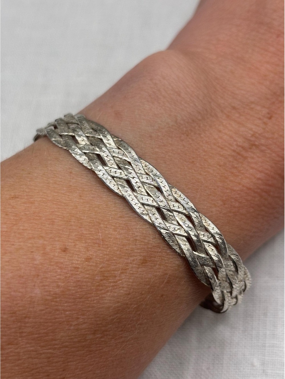 Vintage Sterling Silver Woven Bracelet